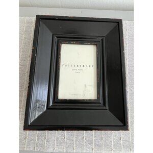 Pottery Barn Black Distressed Picture Frame Farmhouse Boho Cottagecore 4”x6” Pic